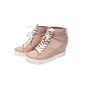 Steve Madden Lussious Pink Sneaker Wedge Platform Size 7.5B